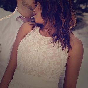 White Floral Lace Maxi dress